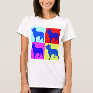 Camiseta Parede azul da cor de Heelers