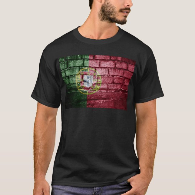 Camiseta Parede de bandeira de Portugal (Frente)