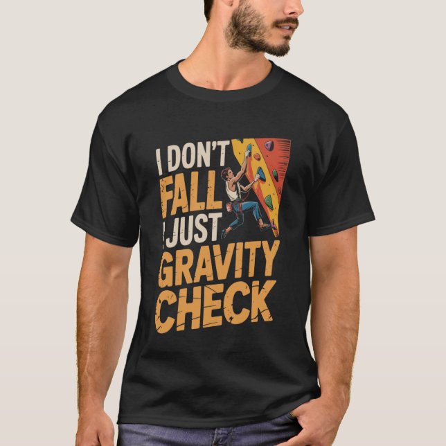 Camiseta Parede de Rocha de Verificação de Gravidade para A (Frente)
