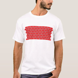 Camiseta parede de tijolo vermelho