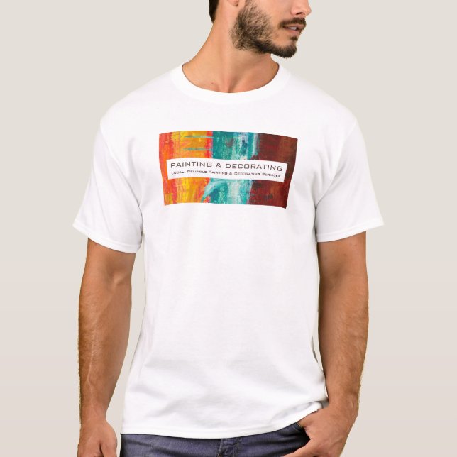 Camiseta Parede, Pintor e Decorador pintados por abstrato (Frente)
