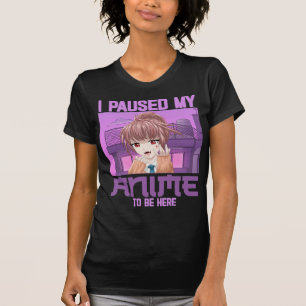 Camiseta Parei Meu Anime Para Estar Aqui Engraçado Anime Ot