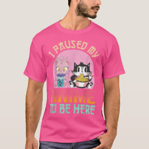 Camiseta Parei Meu Anime Para Estar Aqui Ramen Kawaii Cat B