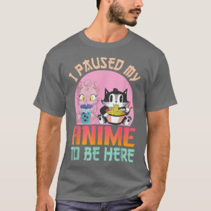 Camiseta Parei Meu Anime Para Estar Aqui Ramen Kawaii Cat B