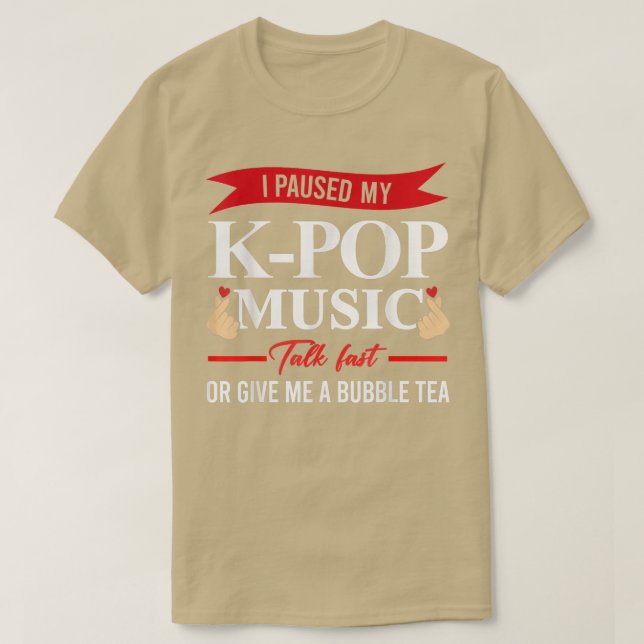 Camiseta Parei meu chá de bolhas de música do k-pop (Frente do Design)