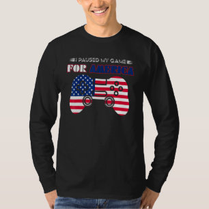 Camiseta Parei Meu Jogo Para A América 4 De Julho Americano