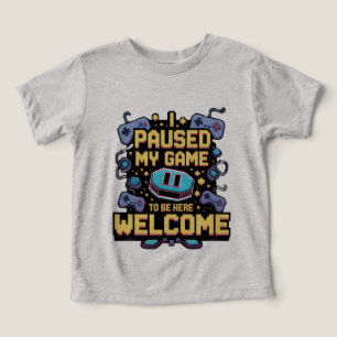 Camiseta Parei Meu Jogo Para Estar Aqui Bem-Vindo Gamer Gif