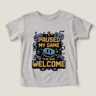 Camiseta Parei Meu Jogo Para Estar Aqui Bem-Vindo Gamer Gif