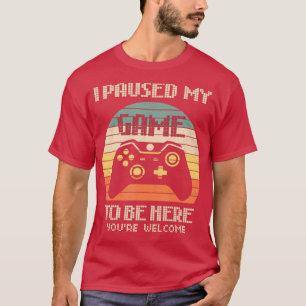 Camiseta Parei Meu Jogo Para Estar Aqui, Bem-Vindo Retro Ga