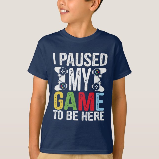 Camiseta Parei meu jogo para ficar aqui um jogo de vídeo en (Frente)