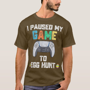 Camiseta Parei Meu Jogo Para Ovo Páscoa Engraçado Jogador B