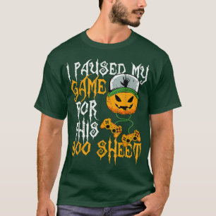 Camiseta Parei O Meu Jogo Por Esta Folha De Boo Pumpkin Hal