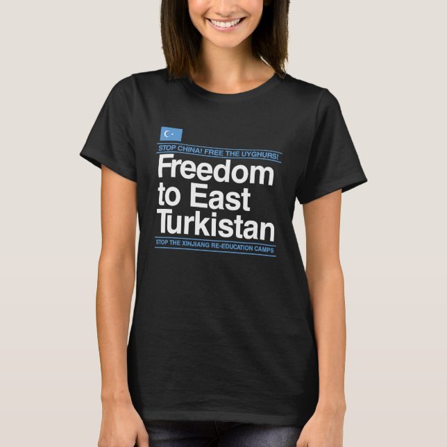 Camiseta Parem a China Libertar os Uigures (Frente)