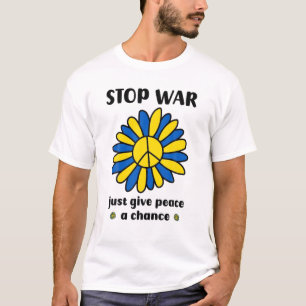 Camiseta Parem A Guerra, Deem Uma Chance À Paz, Flores, Paz
