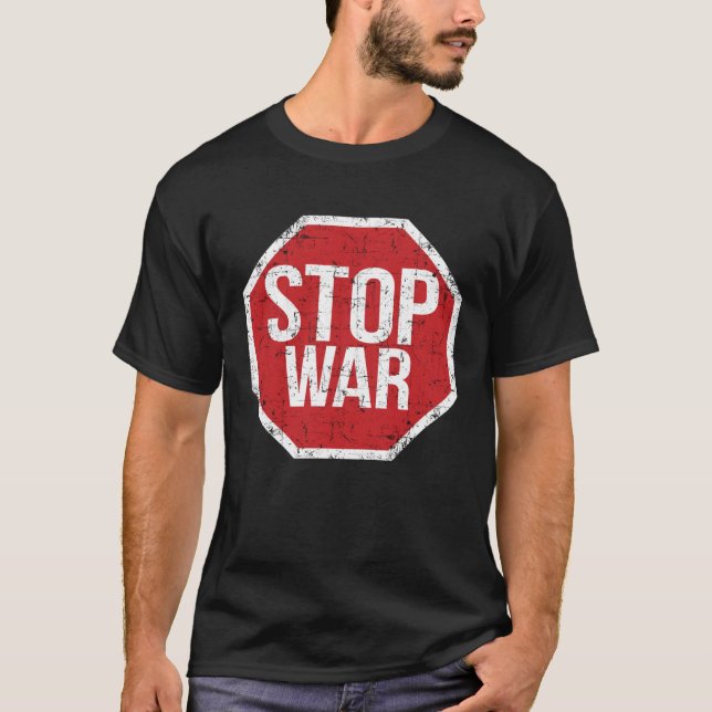Camiseta Parem a Guerra no Mundo Somos Todos Humanos para h (Frente)
