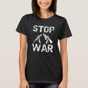 Camiseta Parem a Guerra Quebrada Branca de Arma para Pessoa