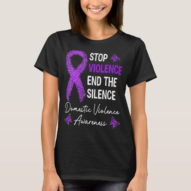 Camiseta Parem A Violência Acabar Com O Silêncio Contra A V (Frente)