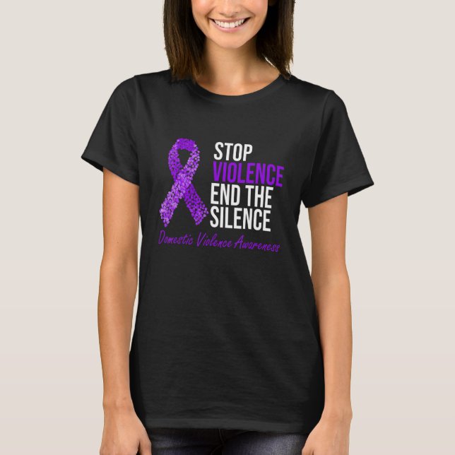 Camiseta Parem A Violência Acabar Com O Silêncio Violência  (Frente)