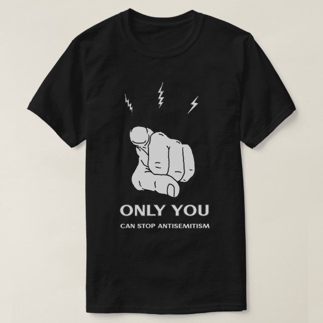 Camiseta Parem com a discriminação antissemitismo Racismo O (Frente do Design)