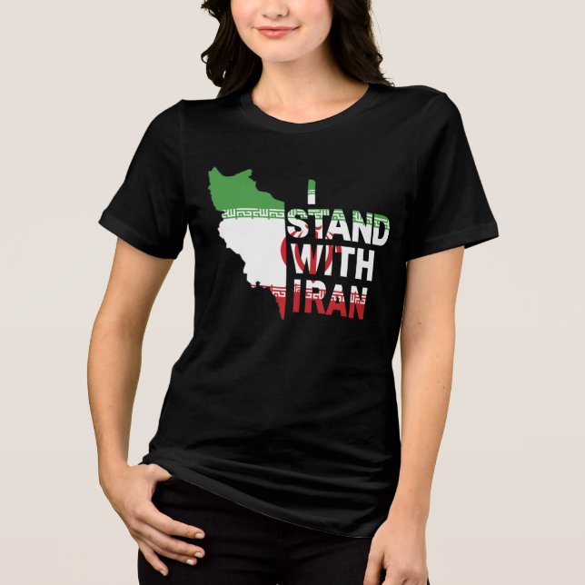 Camiseta Parem com a guerra - Eu fico com o Irã, com Israel (Frente)