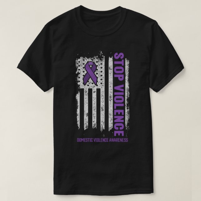 Camiseta Parem com a violência acabar com a violência domés (Frente do Design)