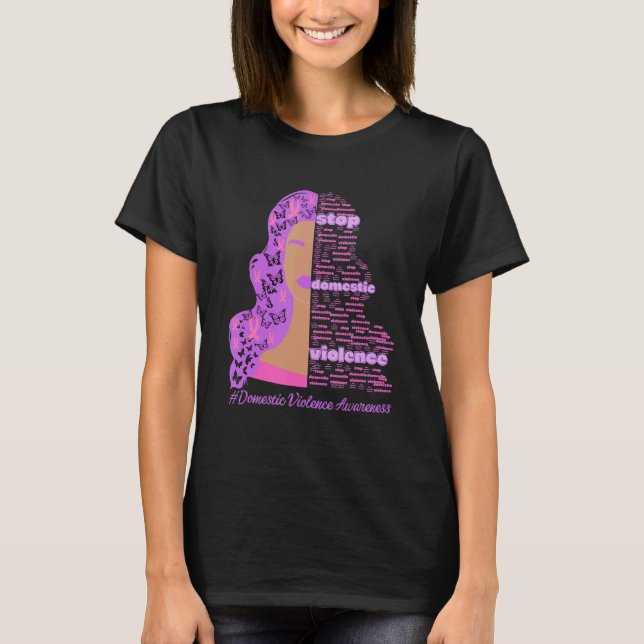 Camiseta Parem com a violência acabar com a violência domés (Frente)