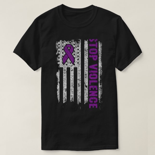 Camiseta Parem com a violência acabar com a violência domés (Frente do Design)