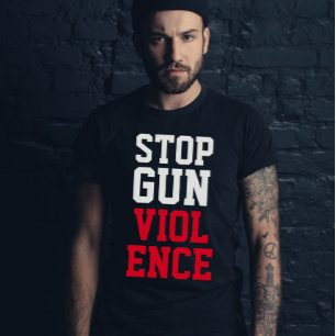 Camiseta Parem com a violência com armas no mundo