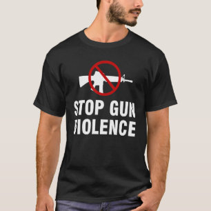 Camiseta Parem com a violência contra as armas Protejam as 