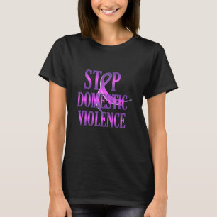 Camiseta Parem Com A Violência Doméstica Com Uma Fita Domés