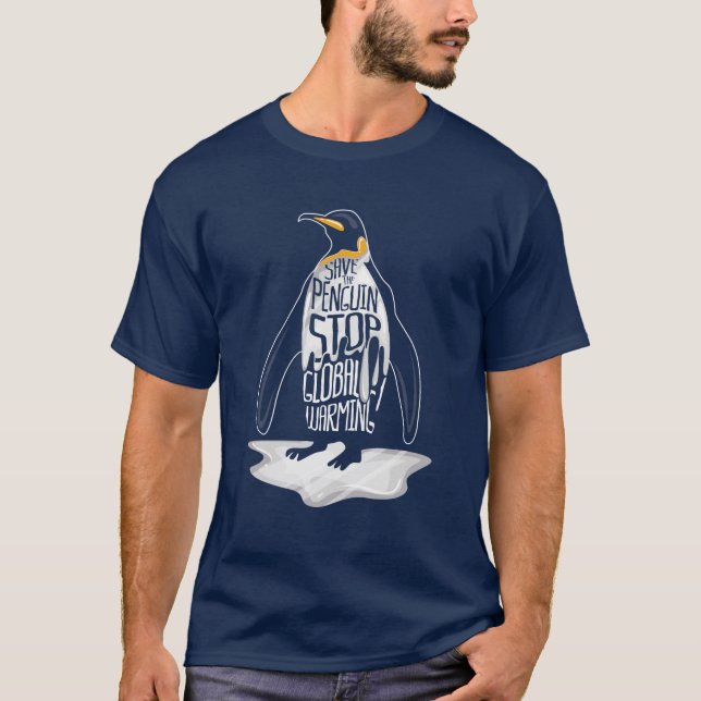 Camiseta Parem com o aquecimento global Salvem os animais d (Frente)