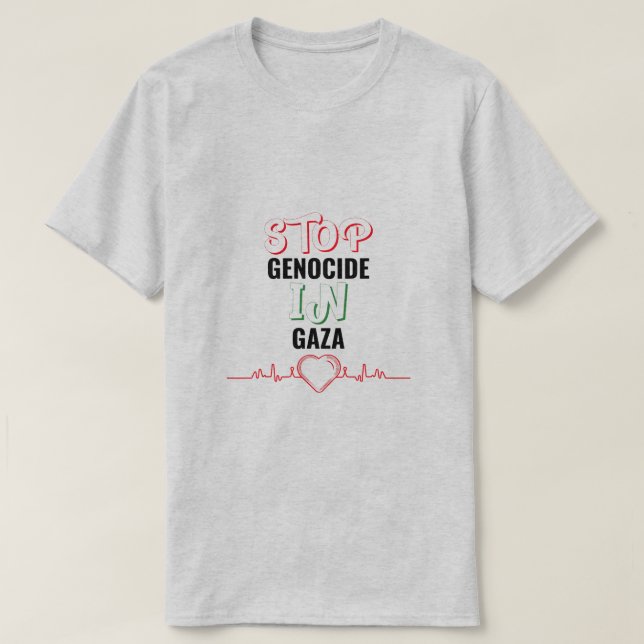 Camiseta Parem com o Genocídio em Gaza (Frente do Design)