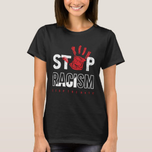 Camiseta Parem com o racismo contra a direita