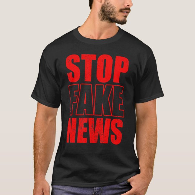 Camiseta Parem com os Direitos de Notícias Falso Jornalismo (Frente)