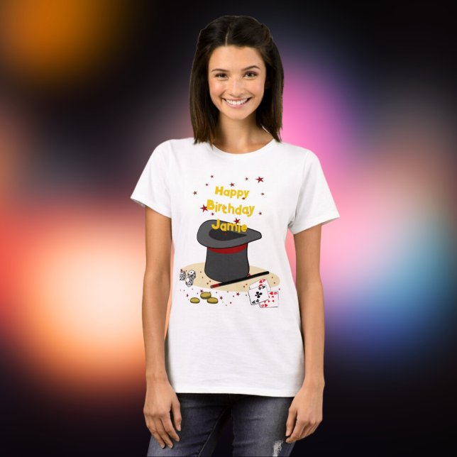 Camiseta Parente do Tema de Aniversário do Mágico Show (Magic Show Birthday Theme Party Parent T-Shirt)