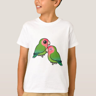 Camiseta pares adoráveis Pêssego-enfrentados do Lovebird