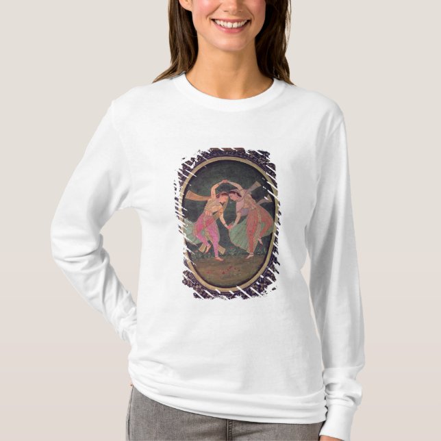 Camiseta Pares de meninas de dança que executam um Kathak (Frente)