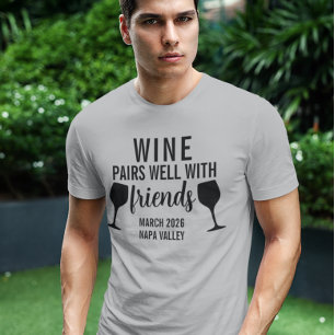 Camiseta Pares de Vinho Bem com Viagem de Provando Amigos