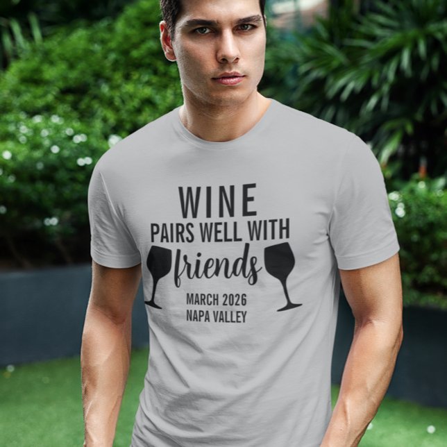 Camiseta Pares de Vinho Bem com Viagem de Provando Amigos (Criador carregado)