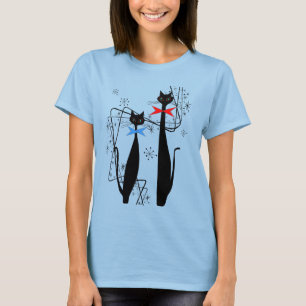Camiseta Pares legal do gato do MCM da era atômica retro