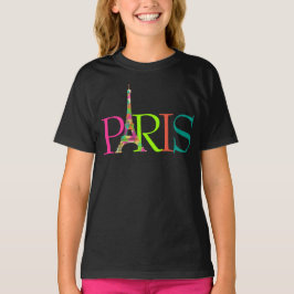 Camiseta Pares PixDezines, torre de eiffel/fonte DIY+color