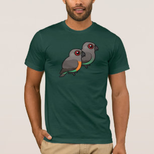 Camiseta pares Vermelho-inchados do papagaio