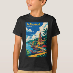 Camiseta Pariaman Indonesia Viagens vintage Turismo Sticker