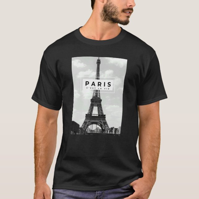 Camiseta Paris C est la vie Torre Eiffel Souvenirs L (Frente)