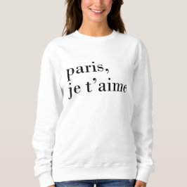Camiseta "Paris, camisola preto e branco do t'aime do je"