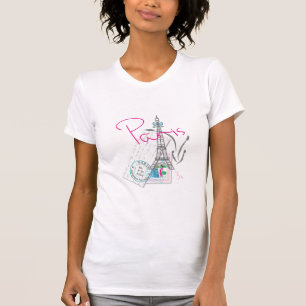 Camiseta "Paris com amor, Torre Eiffel" francês