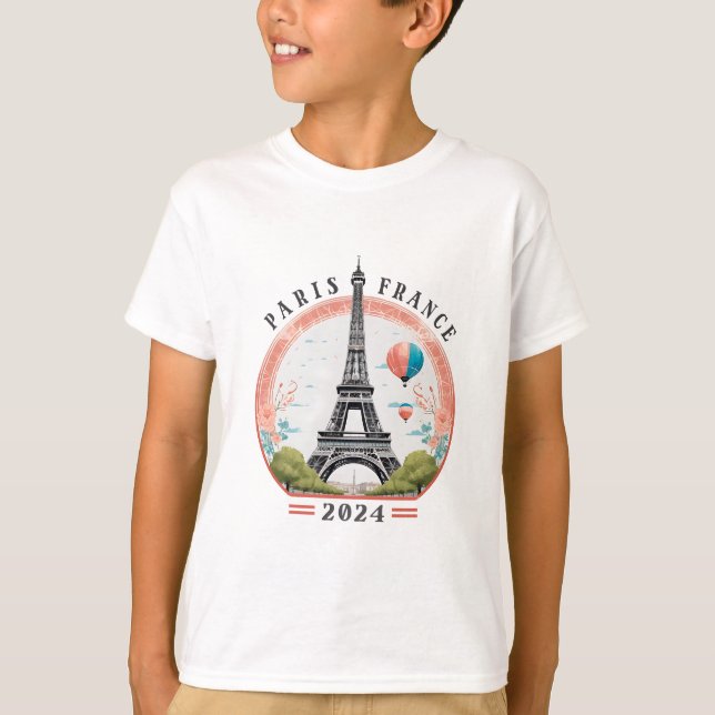 Camiseta Paris França 2024 Kids T-Shirt, Paris França 2024 (Frente)