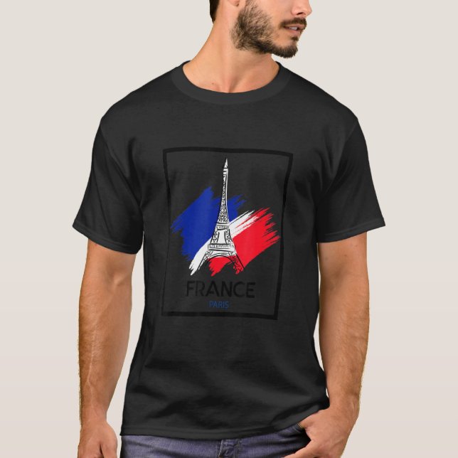 Camiseta Paris França e Eiffel Tower Illustration Desenhar  (Frente)