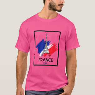 Camiseta Paris França e Eiffel Tower Illustration Desenhar