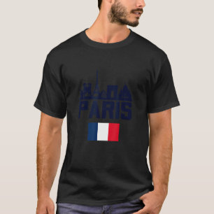 Camiseta Paris França Eiffel Tower Skyline Graphic Tee Shir
